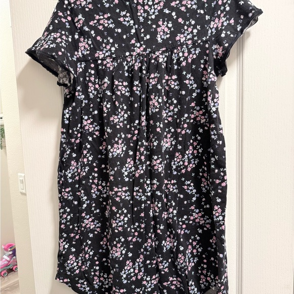 Aria Collection Black Nightgown with Pink and White Floral Design large - Picture 4 of 4